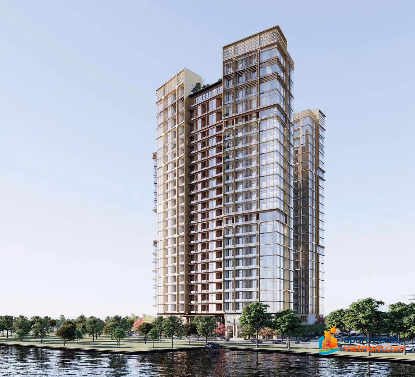 There is only 1 beautiful 3-bedroom apartment with river view left at The Charm building - Charmora City Nha Trang by Sun Group