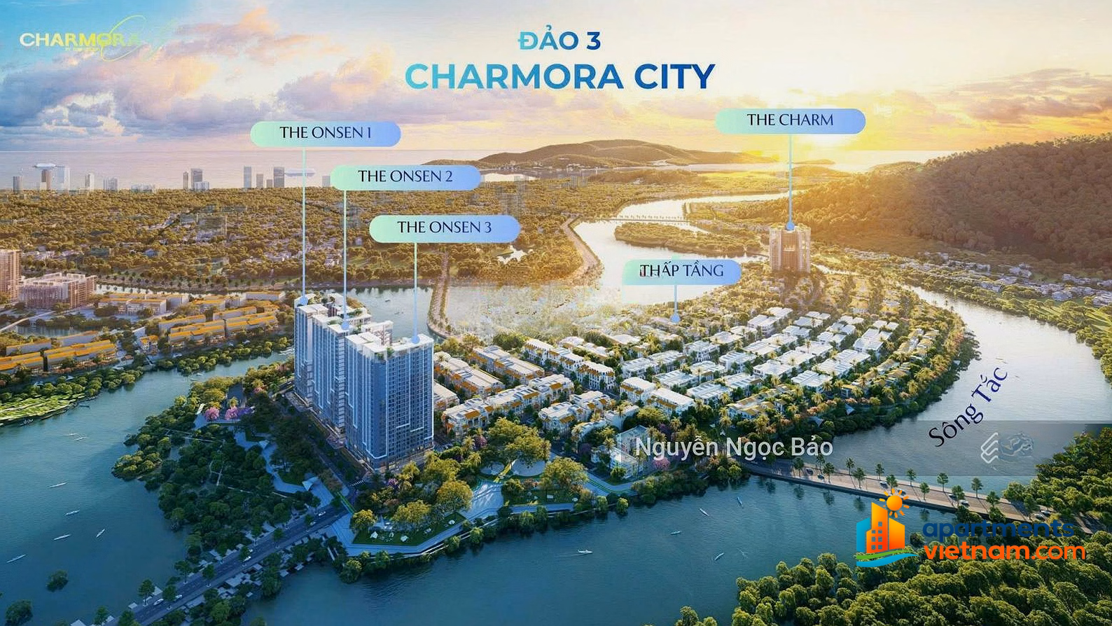 For only 3.2 billion, own a 1-bedroom apartment + Onsen 3 river view with usable area of ​​54.8m2. Contact 0943 200 ***