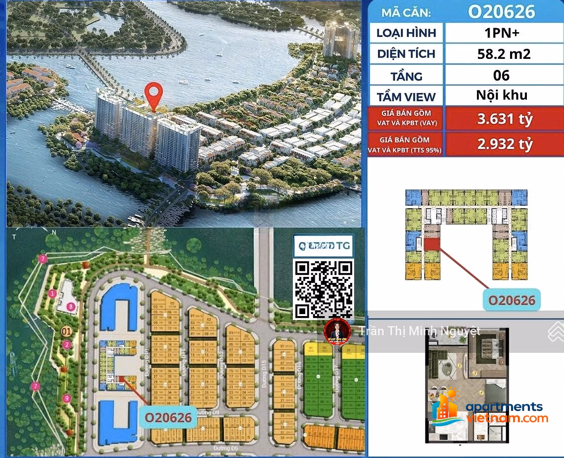 OWNER NEEDS TO SELL 1-BR APARTMENT + ONSEN 2 TOWER OF CHAMORA CITY NHA TRANG URGENTLY