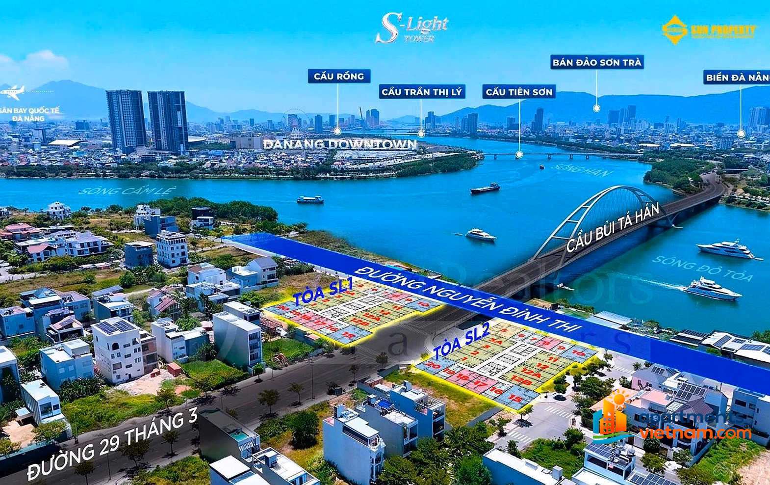 Apartment facing the river, DIFF fireworks - 20% discount - 4 year payment extension - Investor Sun Group
