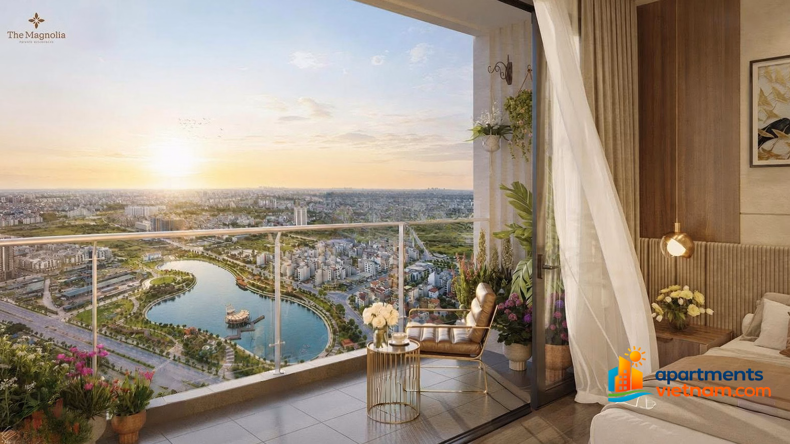 Exclusive duplex, penthouse, 3 bedroom fund with Red River view at The Magnolia MIK Khai Son***