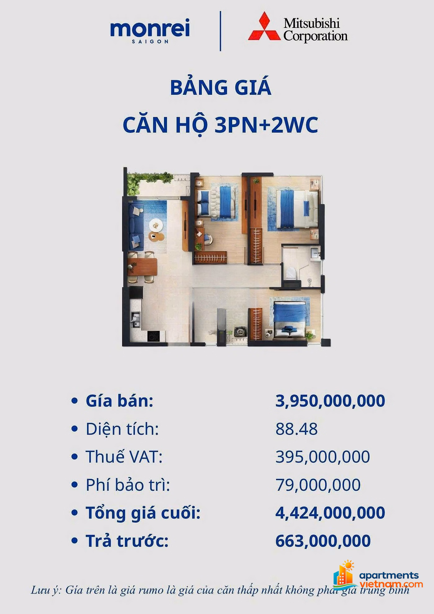 With only 15% - Hot apartments, only with about 300 million - KHDMB, apartment fund of Monrei Saigon project
