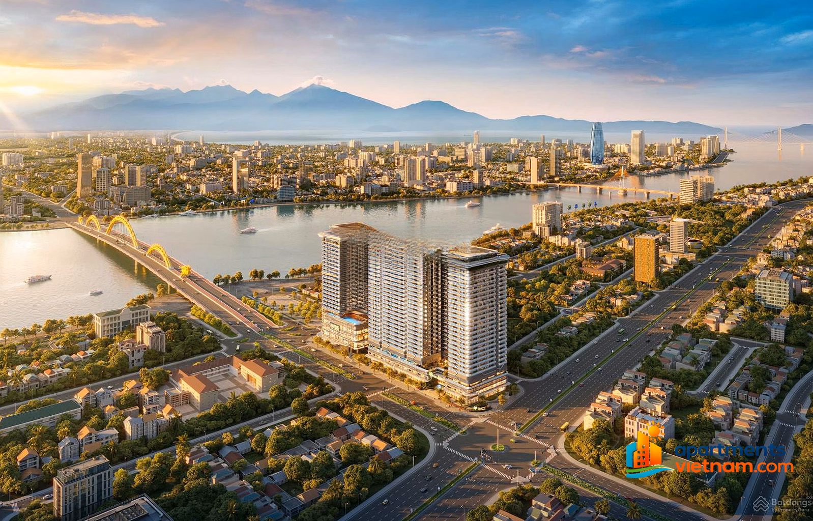 The Legend City Da Nang - Luxury apartment right at Dragon Bridge, river-mountain-sea view, long-term ownership