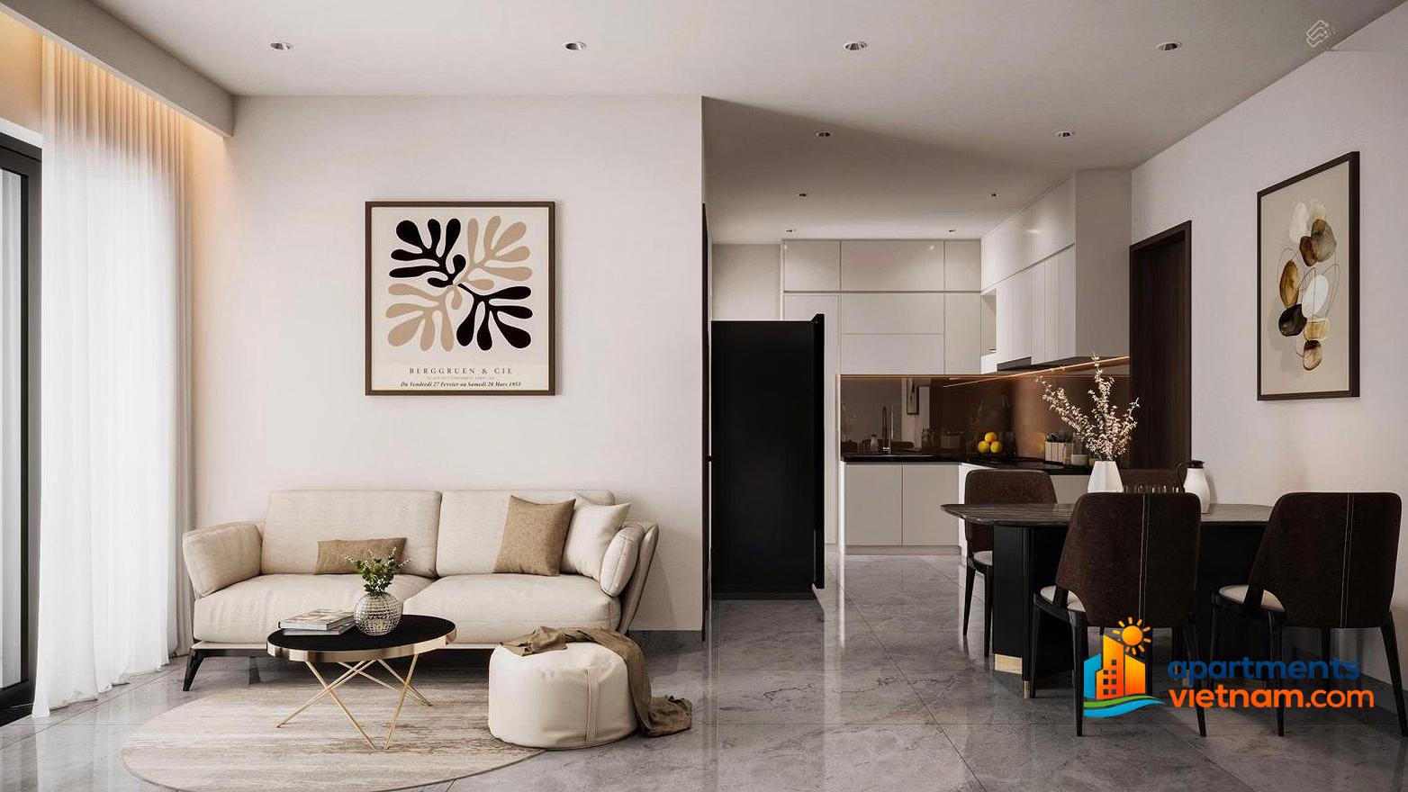 Fully furnished 2 bedroom corner apartment for rent at Vista Residence building right in the center of Hai Chau Da Nang