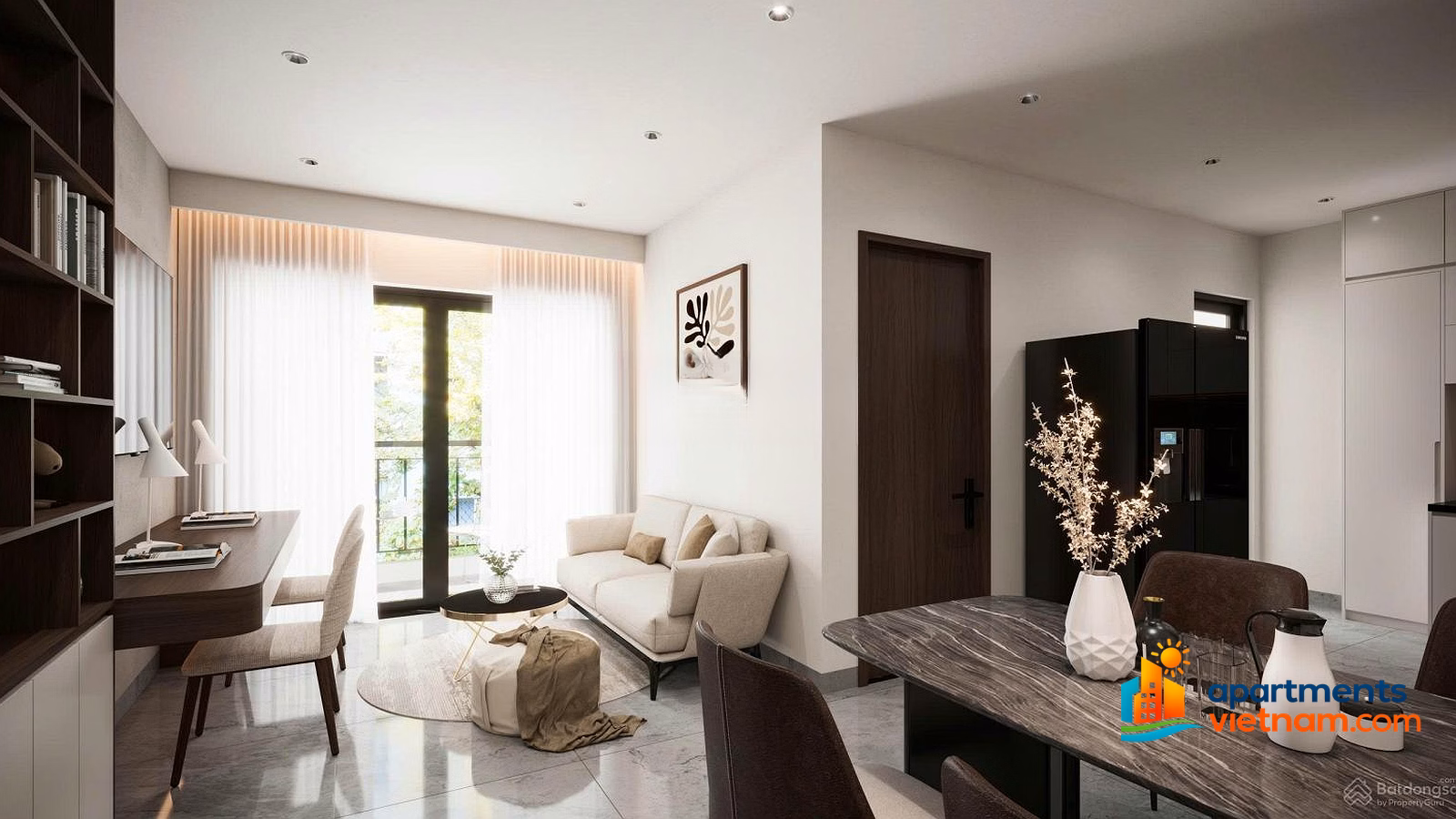 Fully furnished 2 bedroom corner apartment for rent at Vista Residence building right in the center of Hai Chau Da Nang