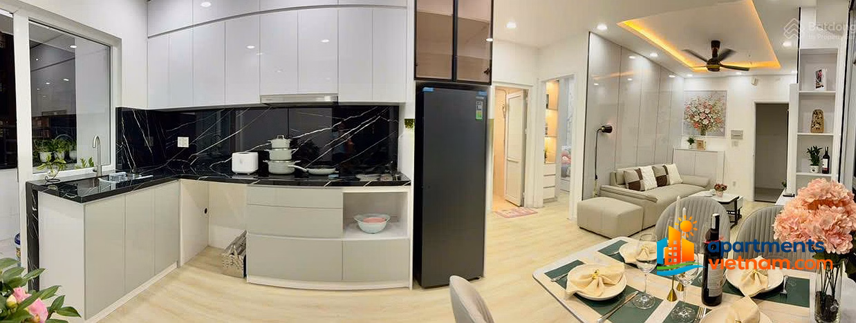 The owner sells an apartment on the beach corner of Muong Thanh Vien Trieu, Nha Trang, 62m², 2 bedrooms, ready book, full furniture
