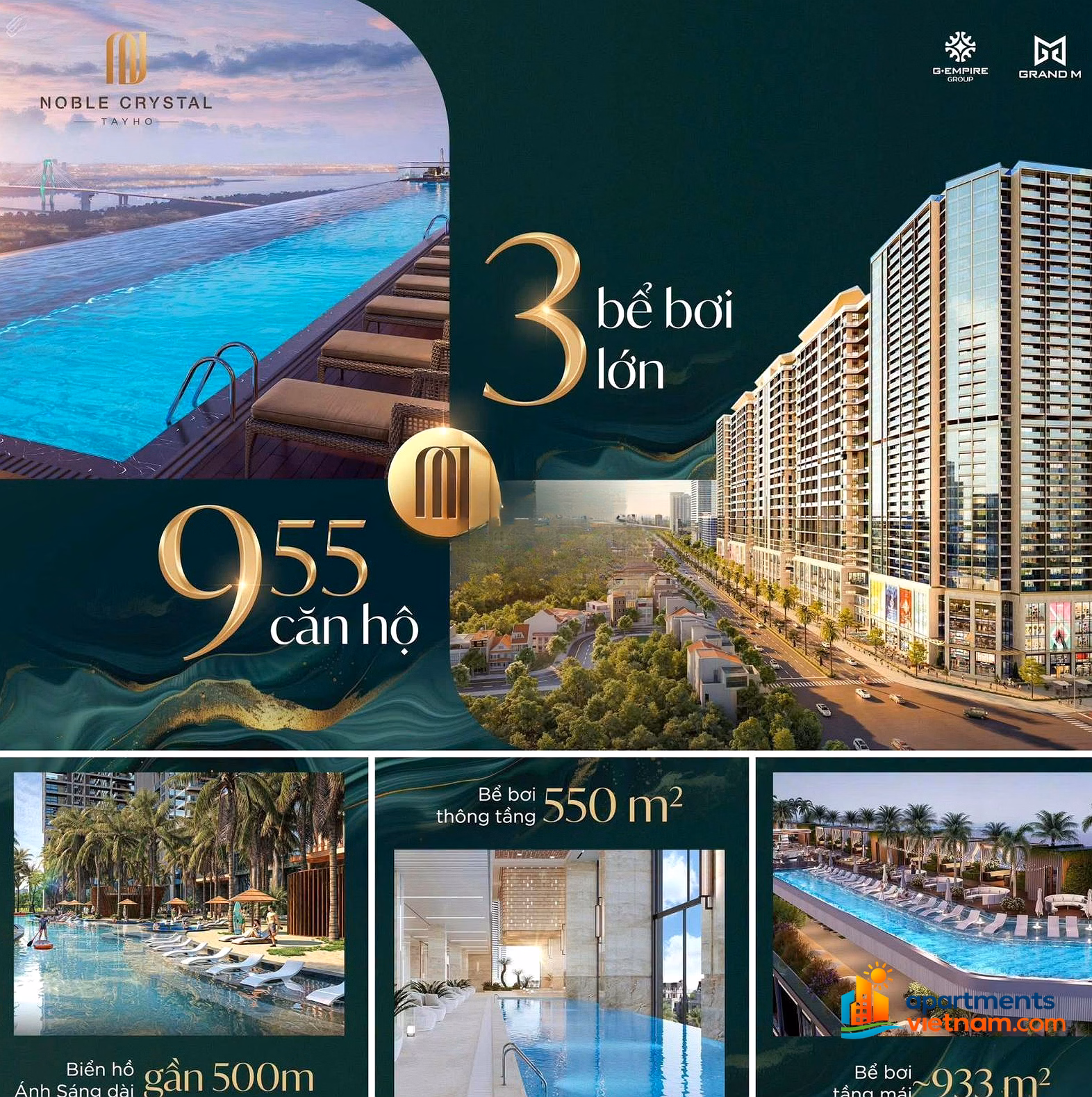 Noble Crystal Tay Ho - Foreign Affairs Fund, Investor, Transfer. Duplex, Sky Villa 1-5 bedrooms. Price from 11.5 billion