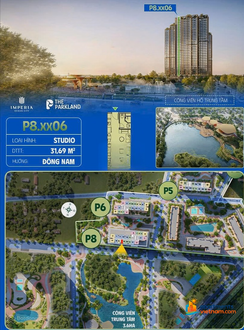 Studio Apartment Fund 32m2 - Capital only 375 million at The Parkland - 0% interest rate for 3 years - No principal repayment for 5 years