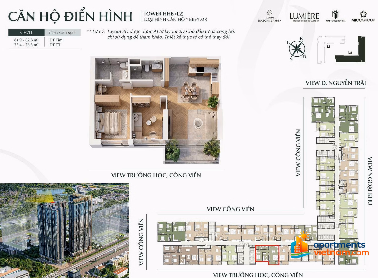 FOREIGN RATE OF MASTERI LUXURY APARTMENT HIGH SAA LA - GOLDEN THANH XUAN LOCATION, BETTER PRICE THAN MARKET