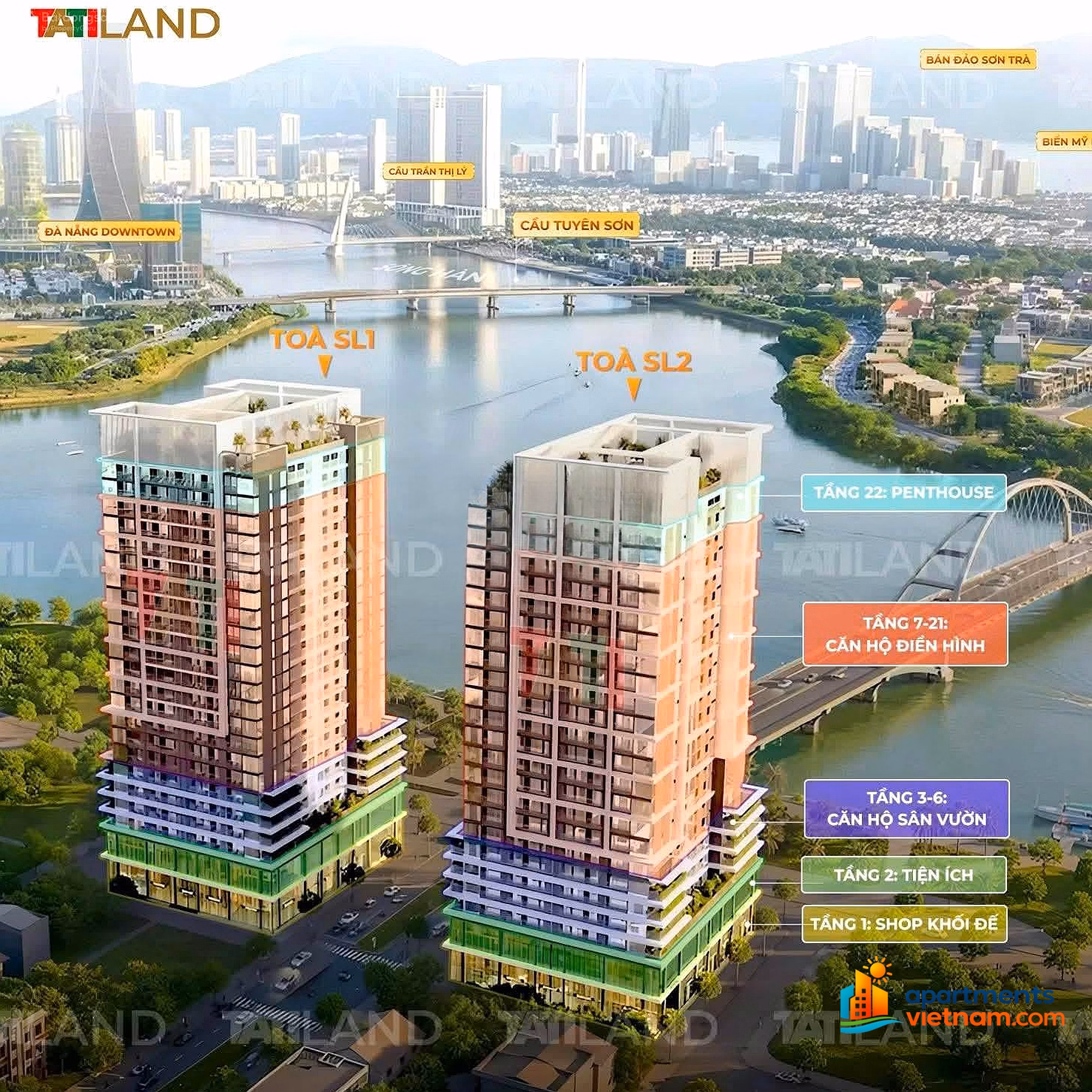 S Light apartment with river, sea, fireworks view only from 2.4 billion