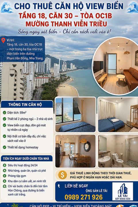 Just a few steps to the beach Homestay Apartment at Muong Thanh Vien Trieu