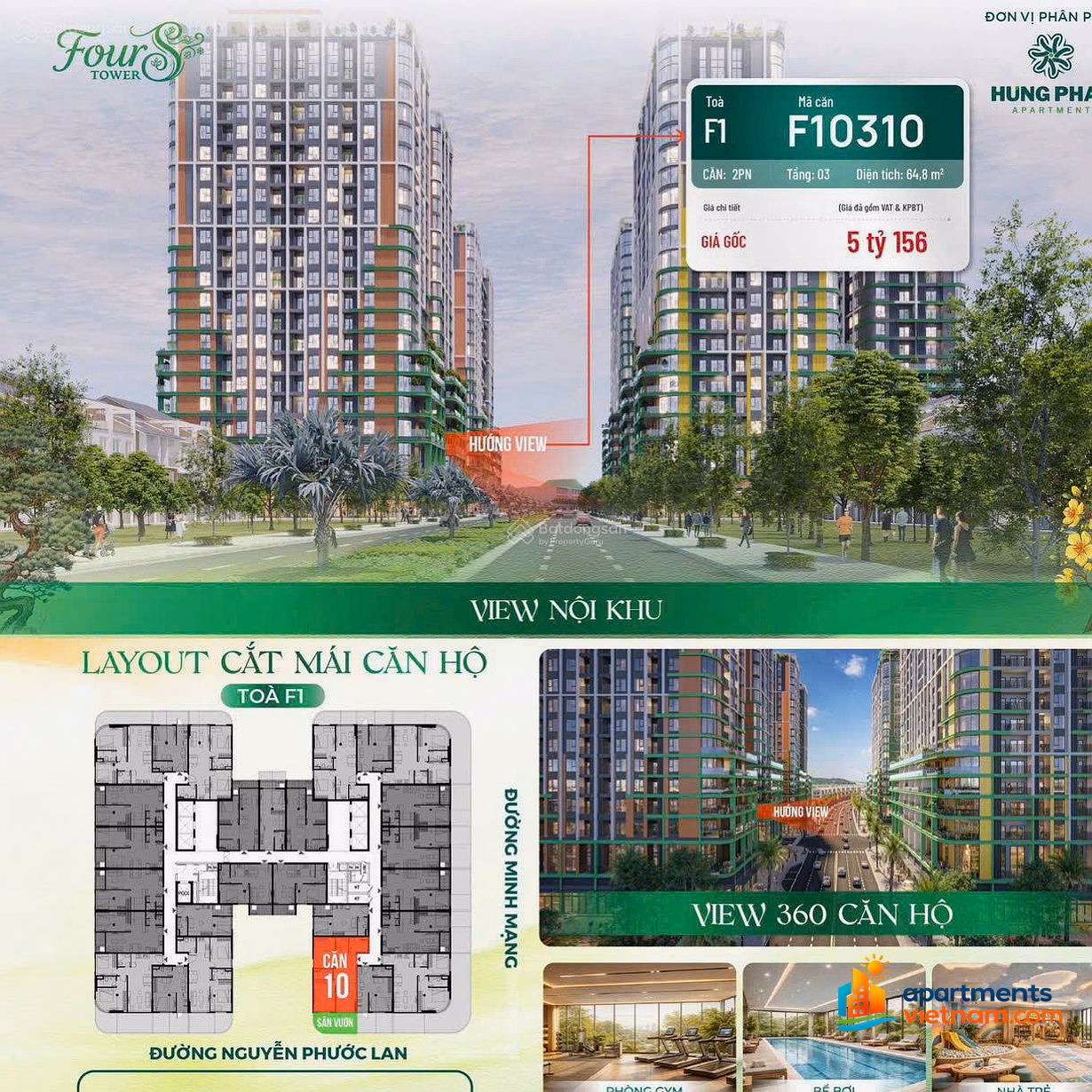 2 bedroom apartment + garden right at FourS Tower Da Nang for only 5 billion