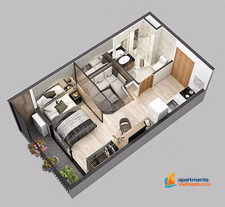 Quick sale, cut loss, Studio apartment in Paris Ocean Park area, price 1.9 billion, 2x floor, payment schedule 2 years
