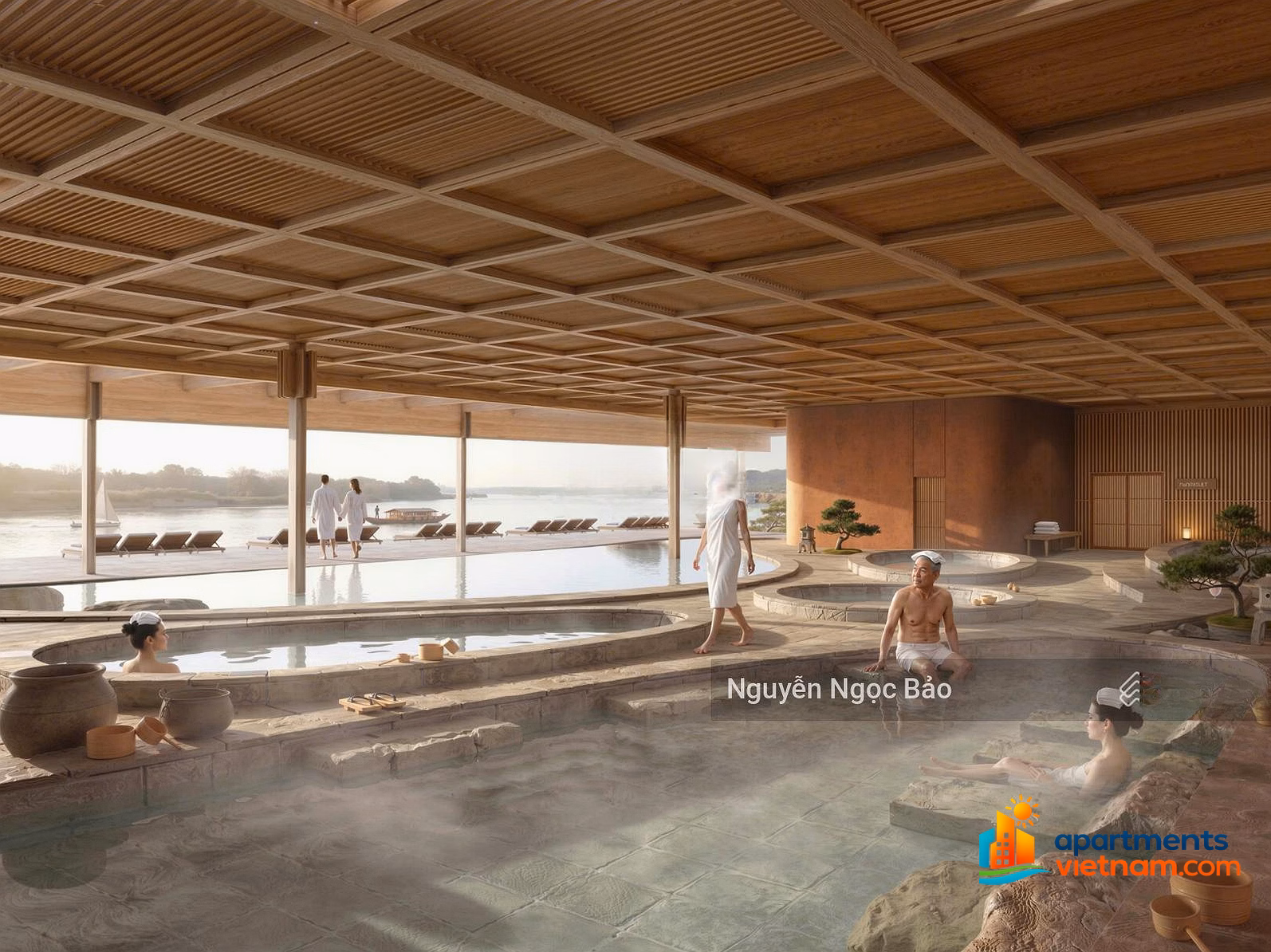 For only 3.2 billion, own a 1-bedroom apartment + Onsen 3 with river view with usable area of ​​54.8m2***