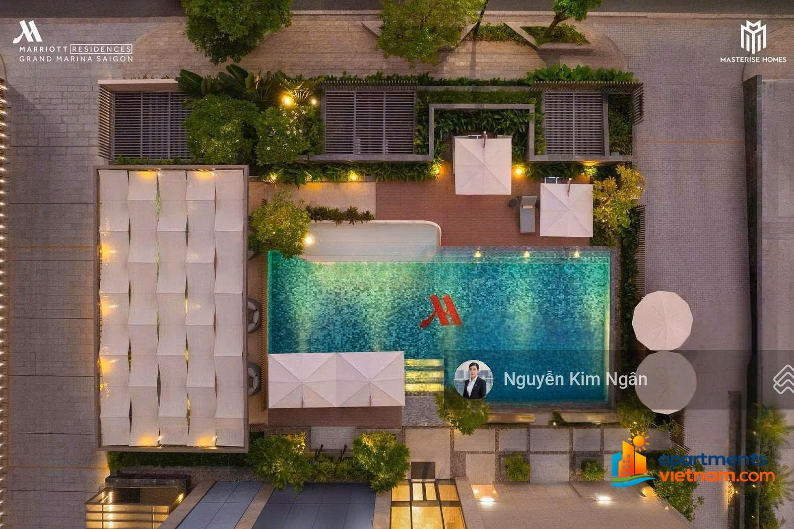 1 bedroom fully furnished apartment for rent 35 million/month free of management fee at Grand Marina Saigon