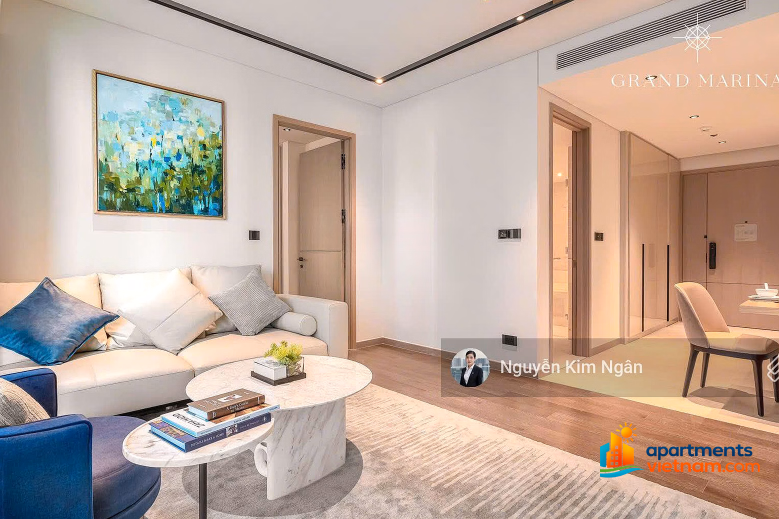 1 bedroom fully furnished apartment for rent 35 million/month free of management fee at Grand Marina Saigon