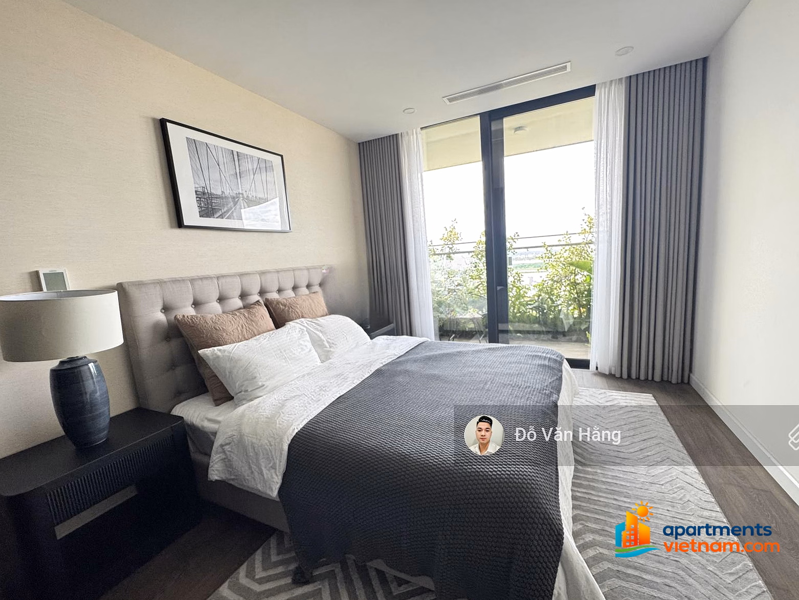 Beautiful fully furnished 3-bedroom apartment for rent, 161m², Red River view - price 45 million, ready to move in