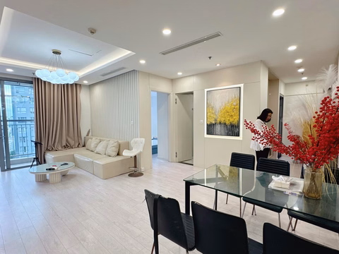 For rent 3 bedrooms beauty queen apartment 116m2 Park Hill 7 Times City fully furnished, square view, quality furniture