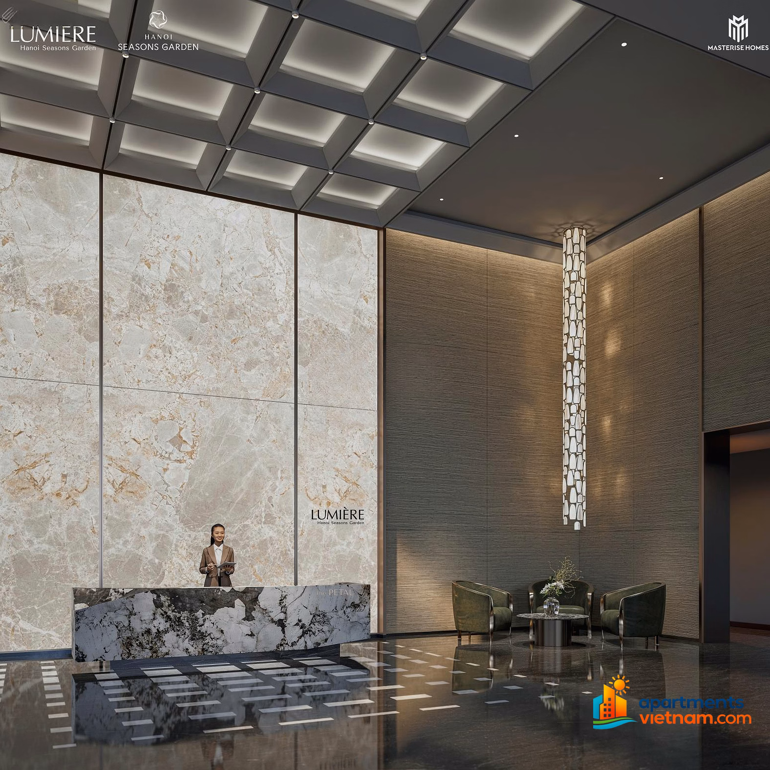 Only 3 diplomatic apartments left at Lumiere Cao Xa La, priced from only 122 million/m² - View of eternal fireworks