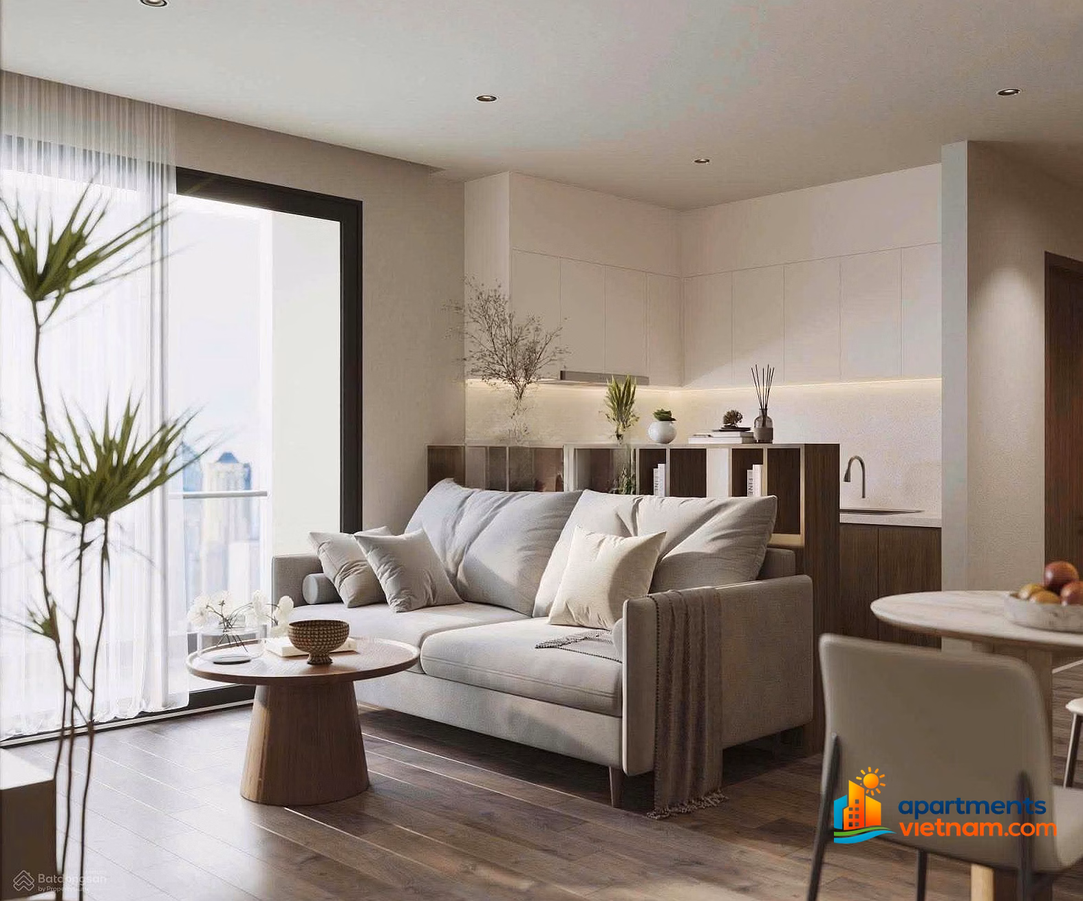 3-bedroom corner apartment for rent at FPT Plaza 3, 74m2, full luxury furniture, high floor with sea view, only 18 million/month