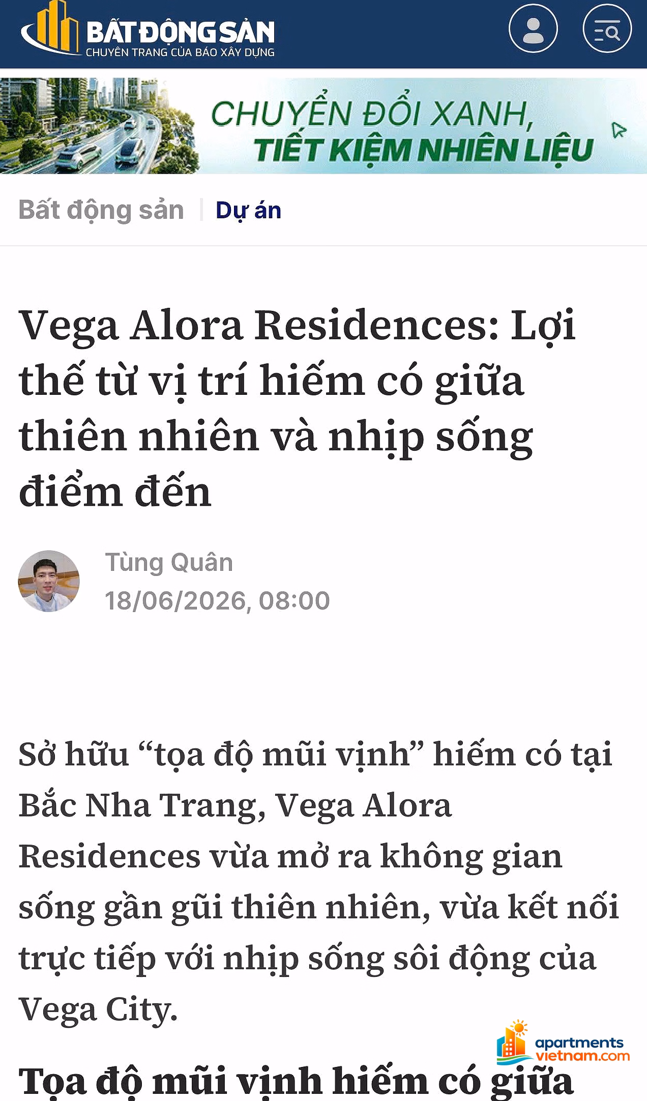 Alora Residences luxury apartment for sale in North Nha Trang ward, priced from only 1,599 billion