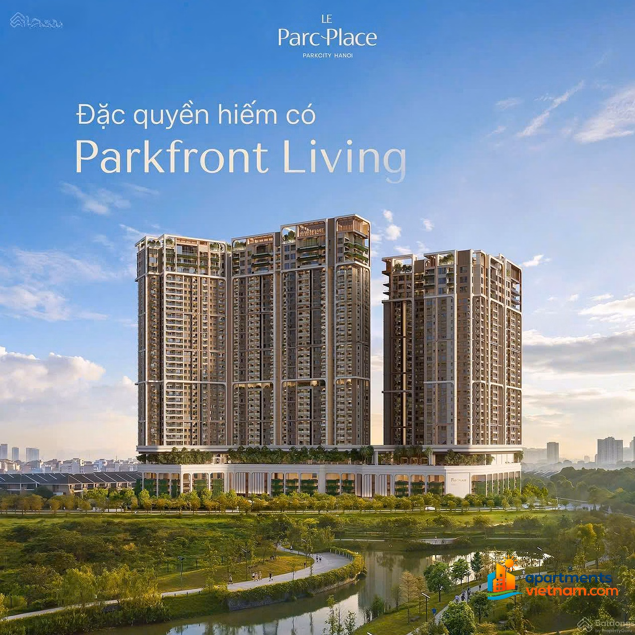 Le Parc Place luxury apartment for sale, Park City urban area, Hanoi. Area 163m2, 4 bedrooms, 2 bathrooms, price 17 billion, fully furnished