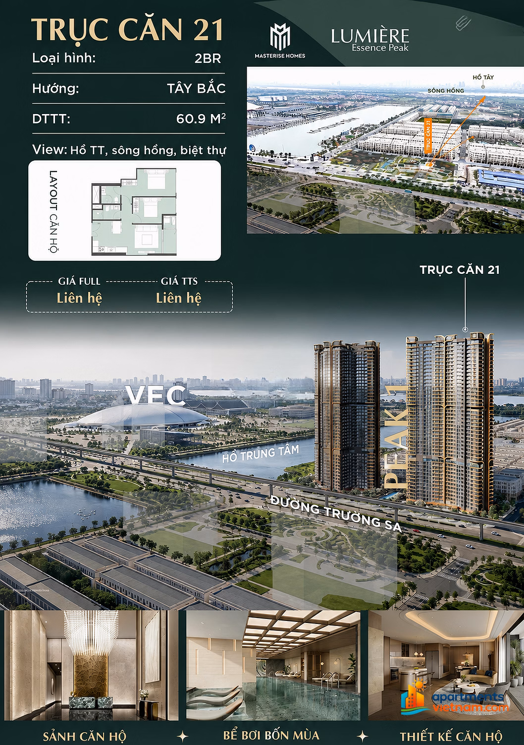 OWN AN APARTMENT WITH CENTRAL LAKE VIEW IN THE CENTRAL RED RIVER VILLA | LUMIÈRE ESSENCE PEAK