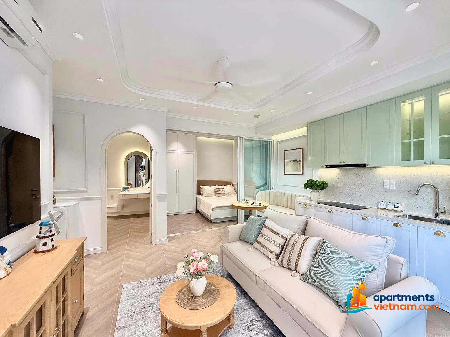 There are many 2-bedroom apartments in Muong Thanh Vien Trieu, Nha Trang, priced from only 3 billion