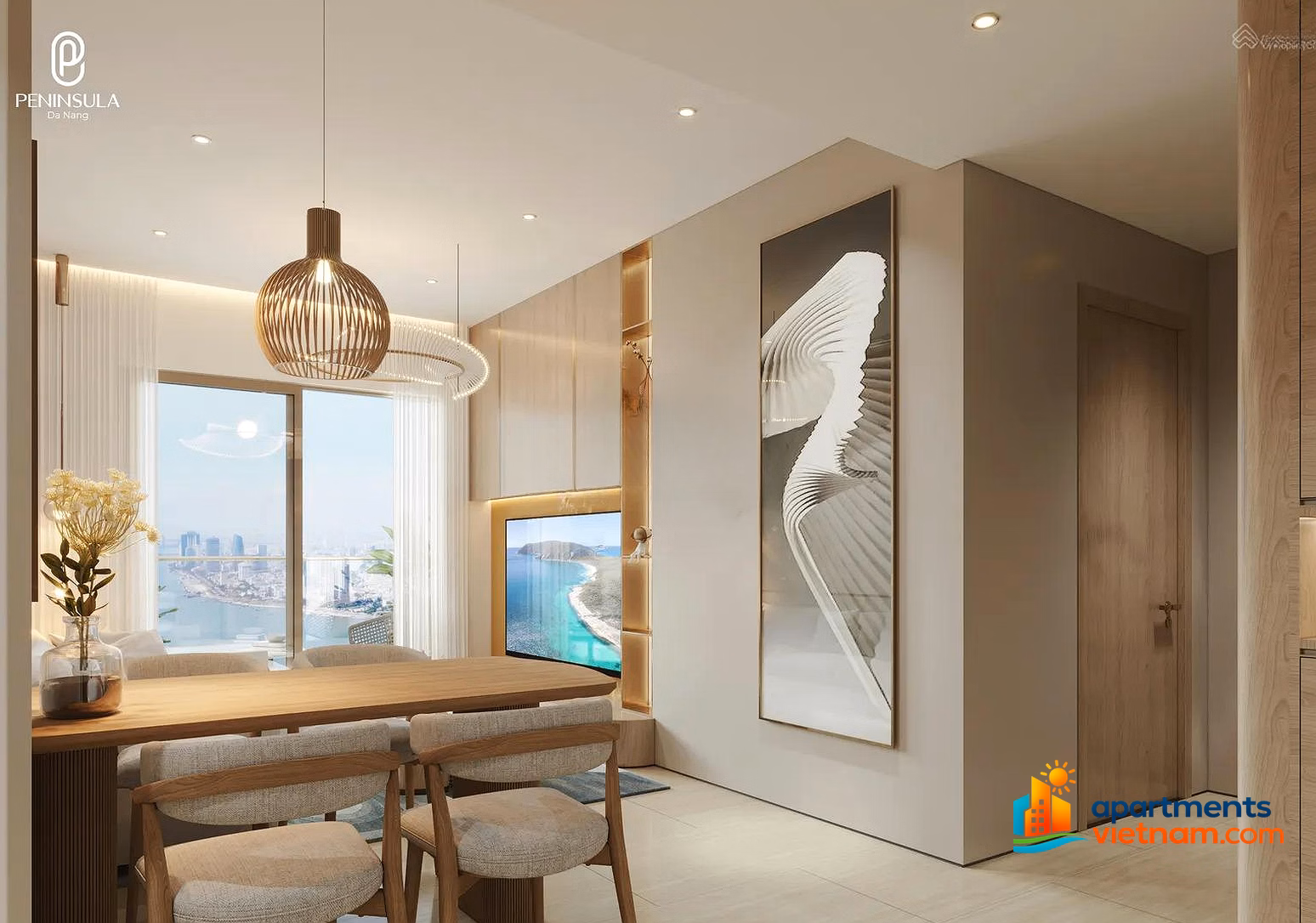 Apartment 2 bedrooms, 2 bathrooms, 3.8 billion, fully furnished, good price I along the Han River, long-term ownership, Peninsula Da Nang