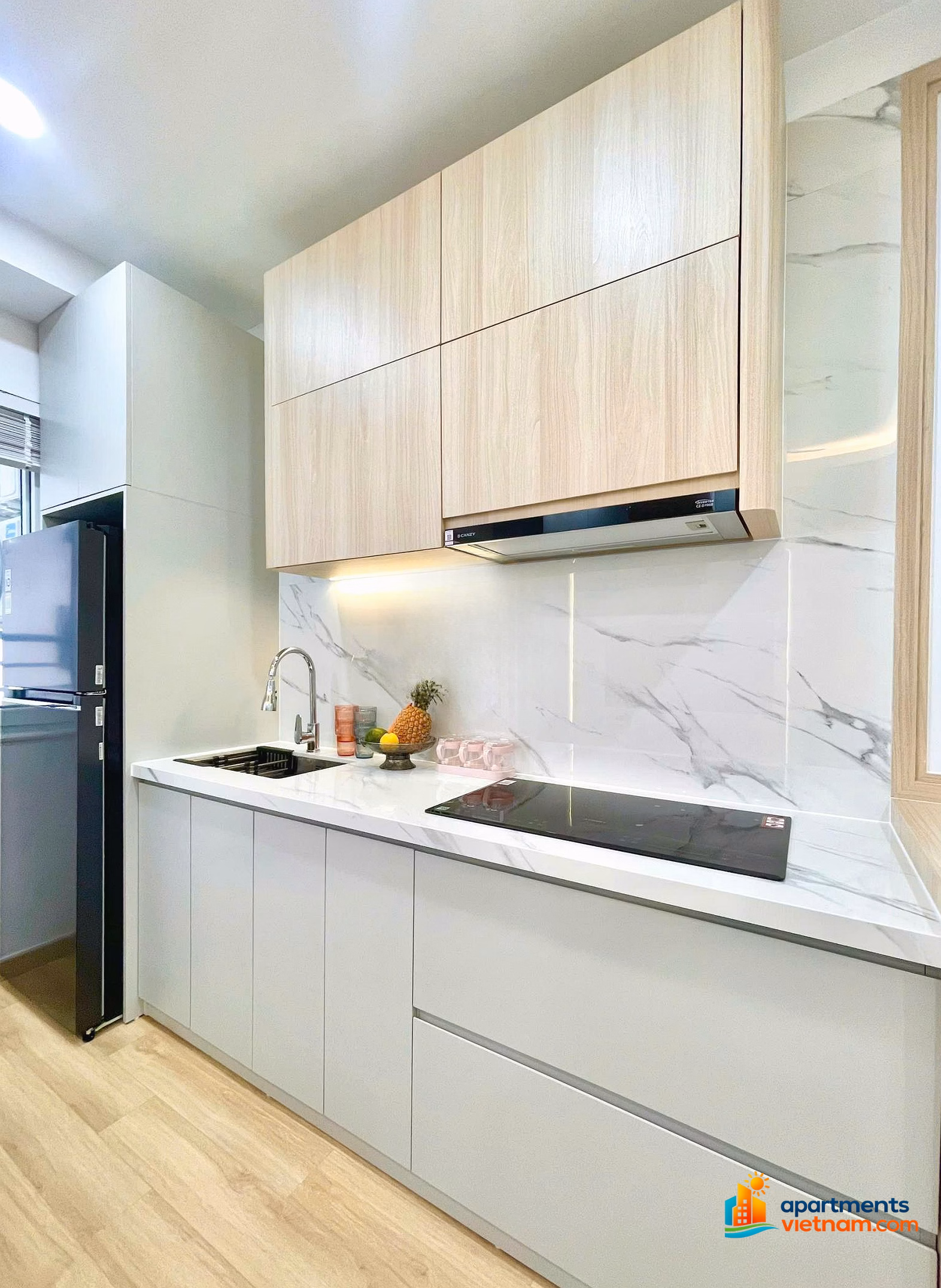 The owner is selling an apartment with a diagonal sea view, beautiful new furniture, rare item