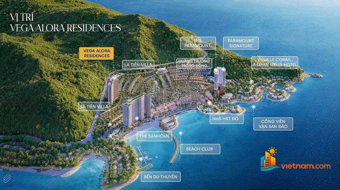 Only 1,599 billion to own a 5-star apartment with Nha Trang sea view. Vega Alora - Libera - La Tien