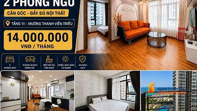Apartment for rent on Nguyen Thien Thuat, 2 bedrooms, 2 bathrooms, 15 million