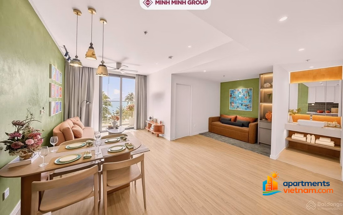 Apartment for sale number 18, 15th floor, The Charm Building, Charmora city Nha Trang project. The apartment is cool all day