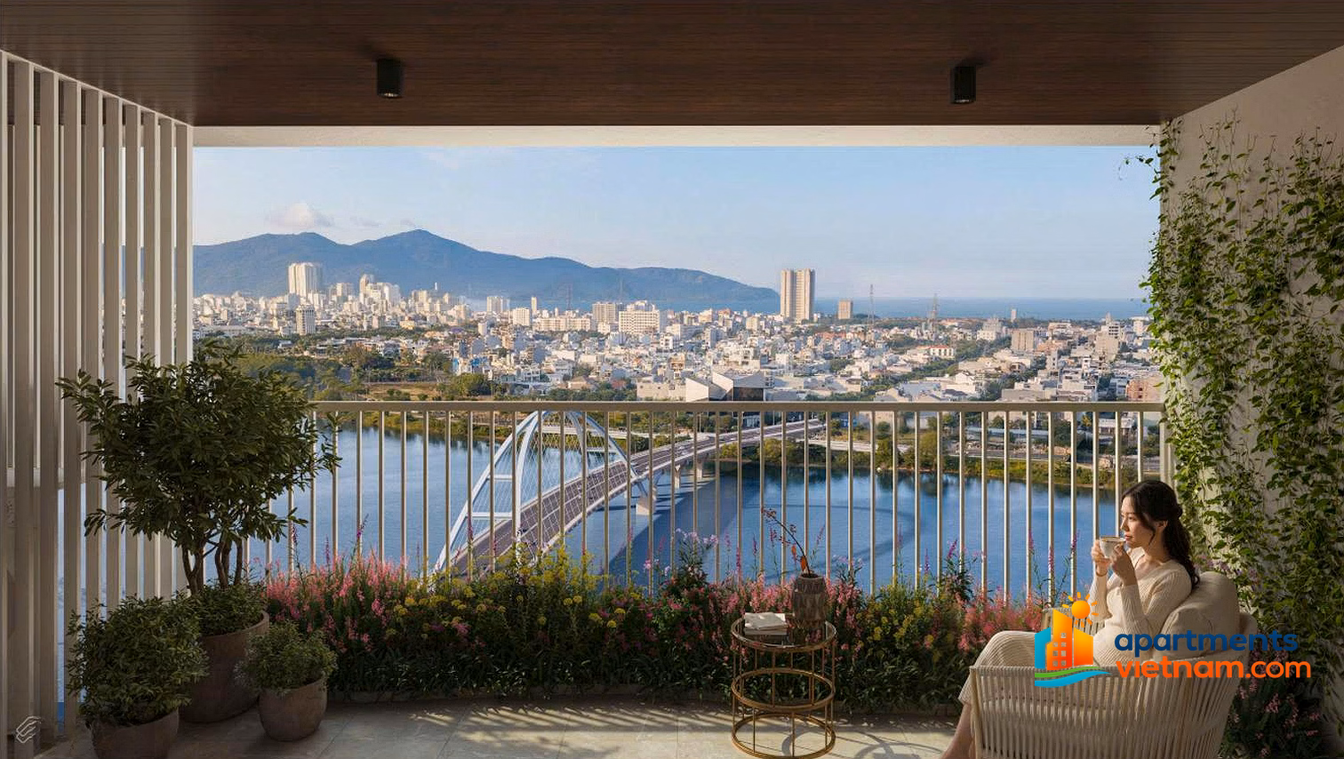 Exclusive 3-bedroom corner apartment facing the river - Full view of international fireworks
