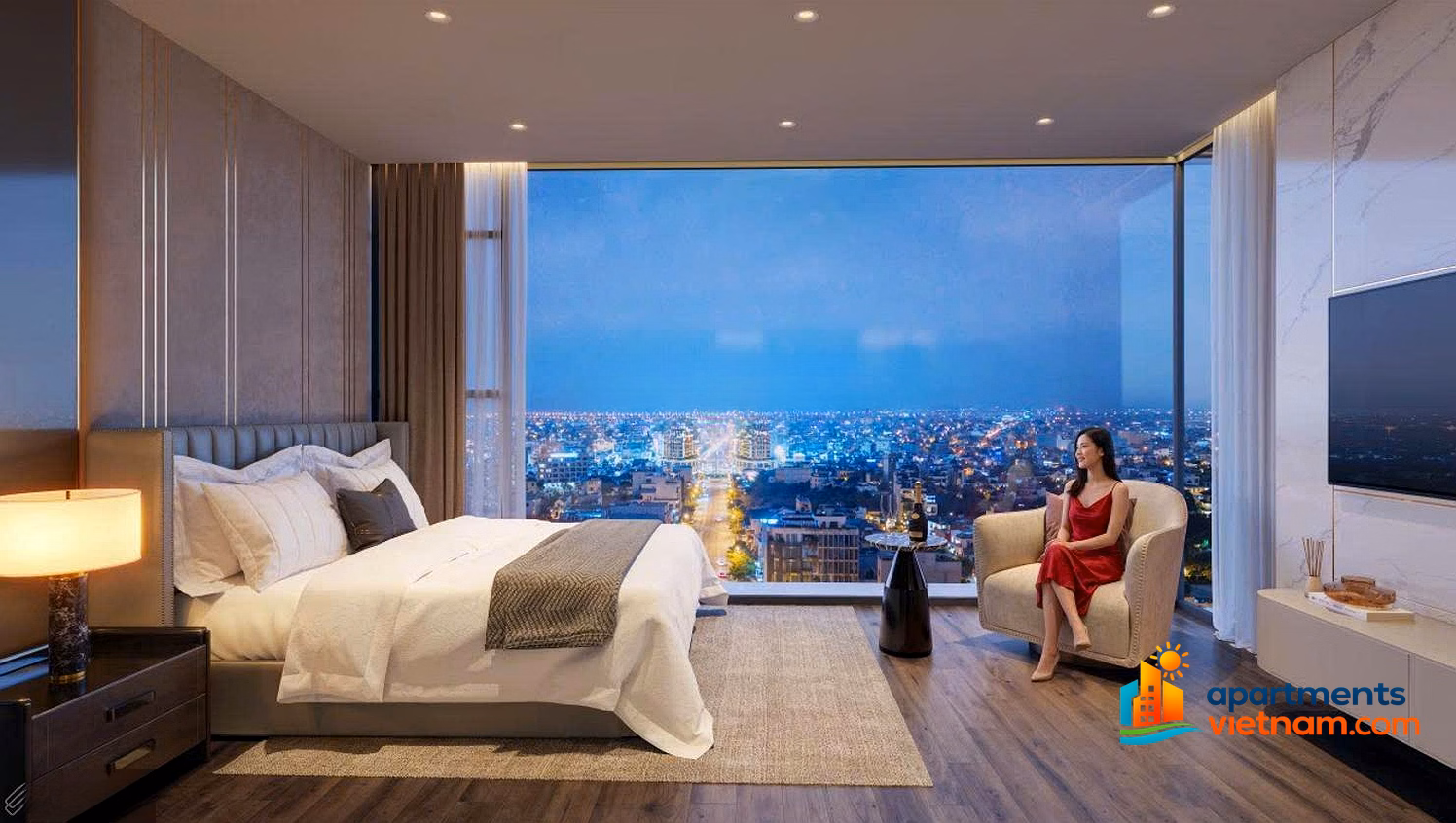 Exclusive 3-bedroom corner apartment facing the river - Full view of international fireworks