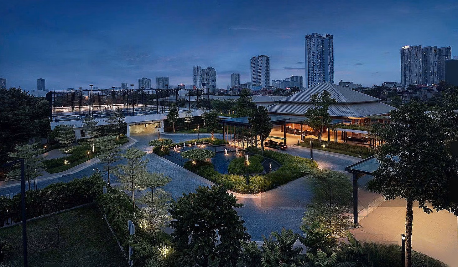 Sky Villa 5-bedroom penthouse, building A, 592m2, price 45 billion, park view, Le Parc Place - ParkCity