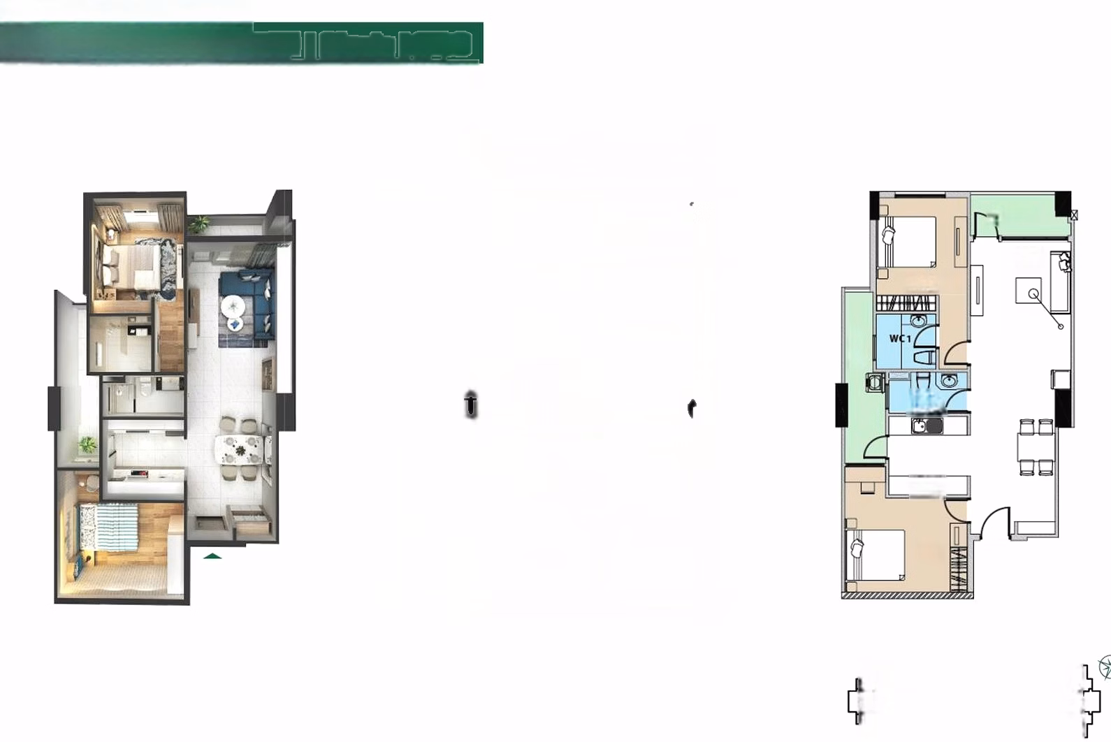 CDT goods, 2-bedroom apartment 84.32m², 6th floor, Block B CC Conic Boulevard, average view, price 3.16 billion, with pink book