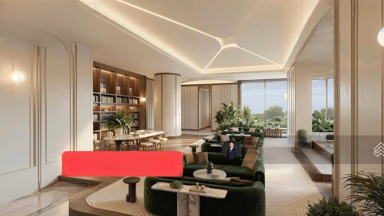 Corner apartment with 4 bedrooms + building A, 233m2, estimated 23 billion, Southeast-Southwest balcony, view of Le Parc Place park