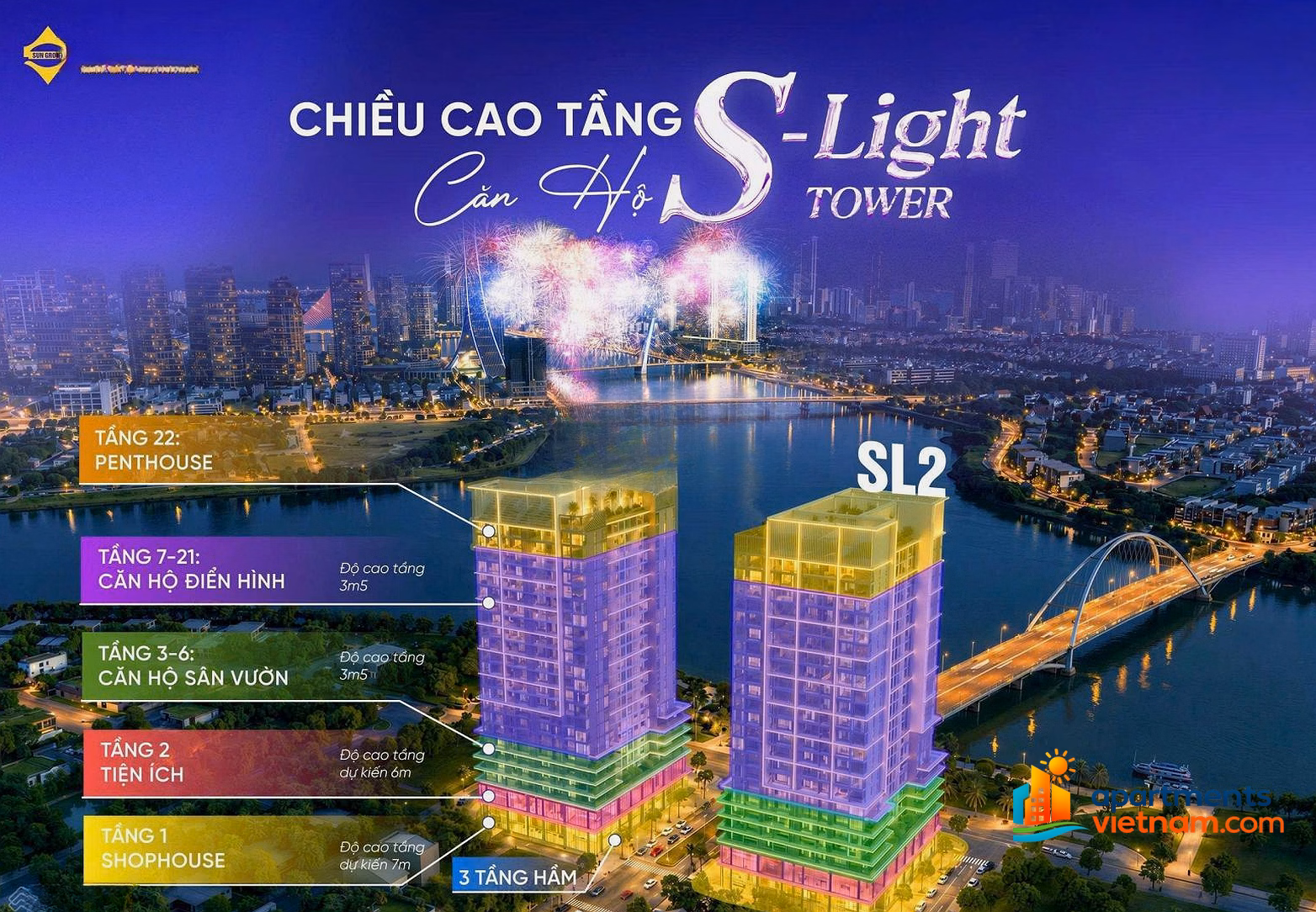 With 2 billion, own a Sun Group apartment with a view of the Han River and DIFF fireworks