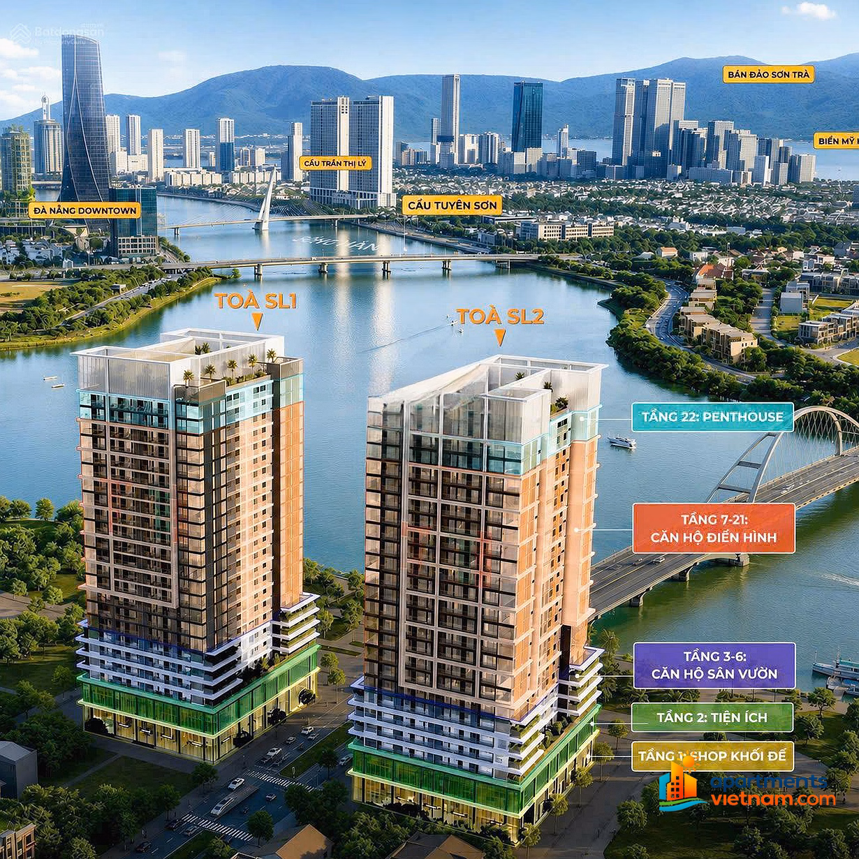 Only 1.6 billion owns apartment S - Light Tower Da Nang with million dollar view, discount up to 19.5%