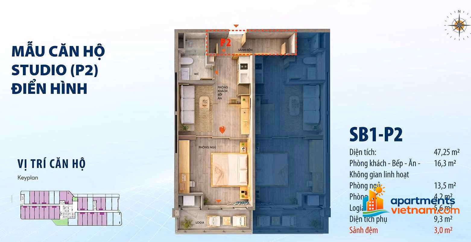 TTC Plaza Da Nang studio apartment for rent right in the city center