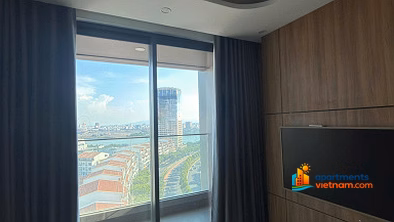 Vista Residence apartment for rent, corner unit, 2 bedrooms, classy fireworks view in the heart of Da Nang