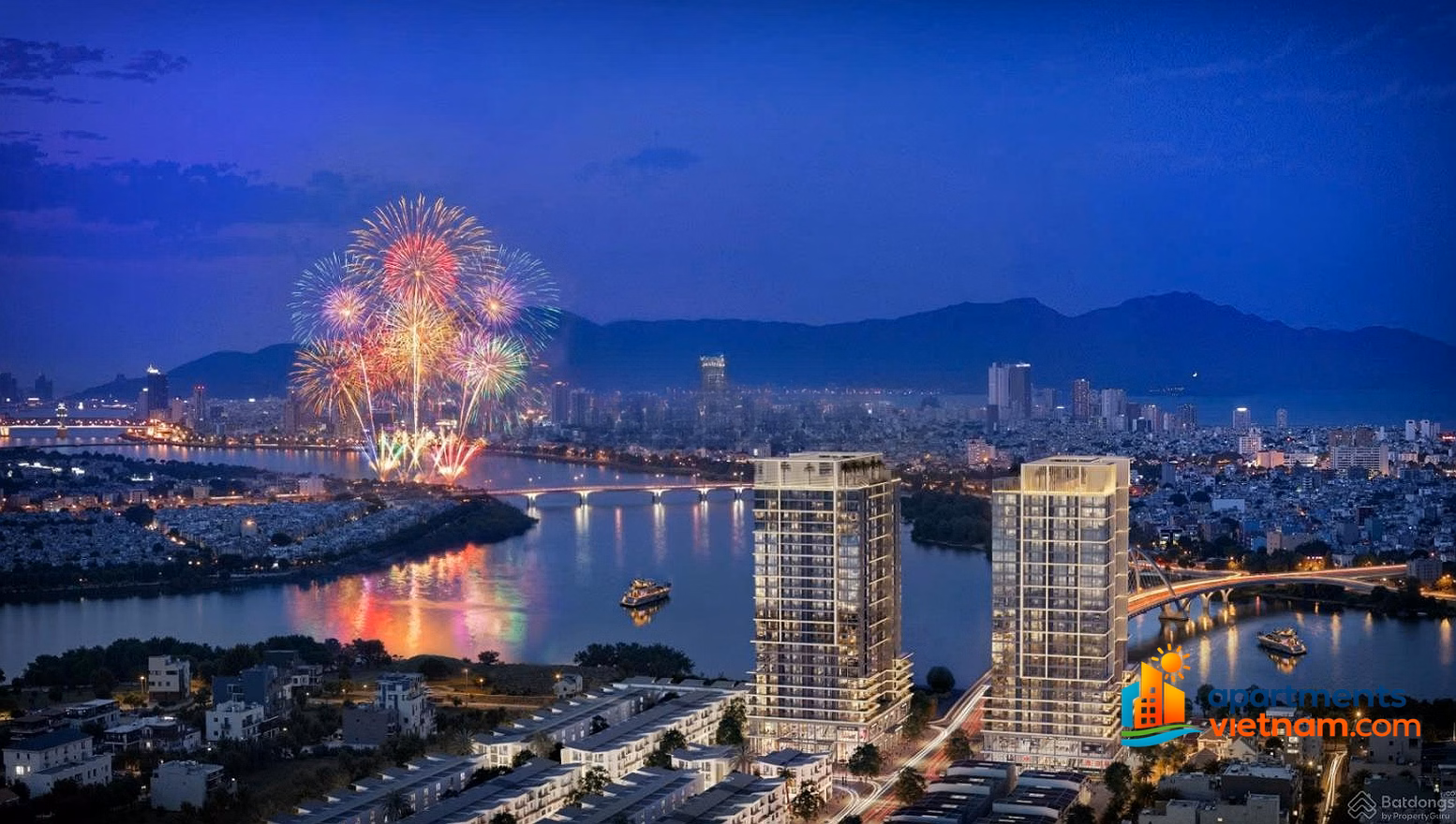 Rare apartment with area 59m2 (2 bedrooms + 1 bed) River view directly to watch Da Nang's fireworks, price 95% reduced, only 2.9 million
