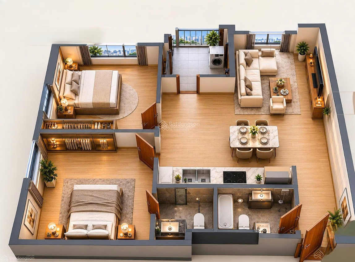 Selling fully furnished Petroland apartment with 2 bedrooms + 2 bathrooms for 3.6 billion 0902 454 ***