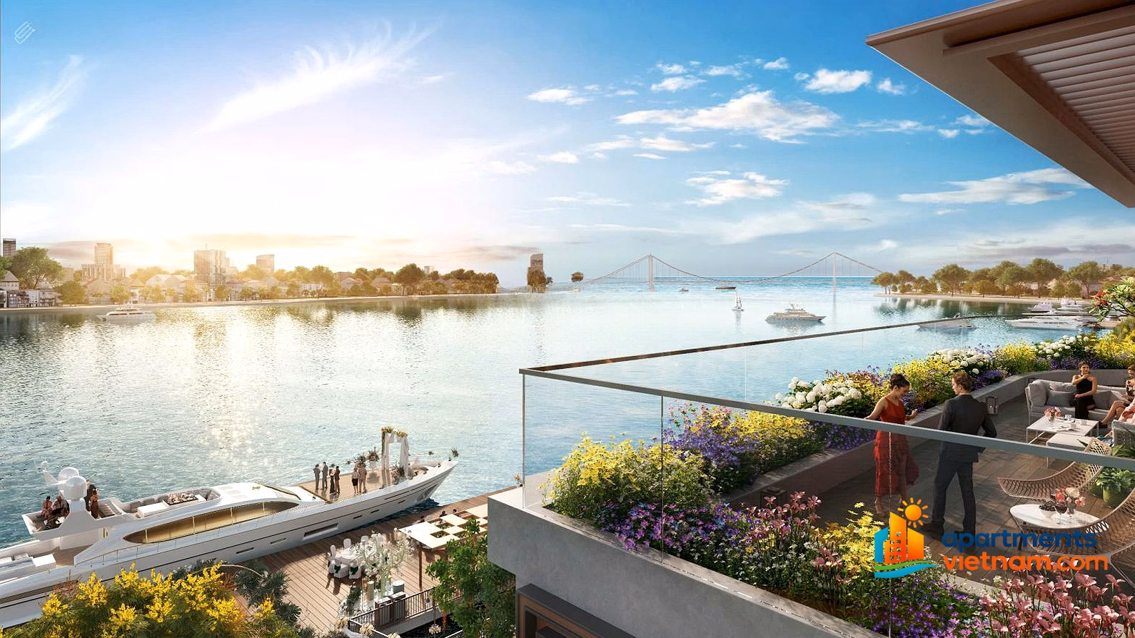 Studio apartment for rent with direct view of Han River, view of Thuan Phuoc sea, Hai Van mountain