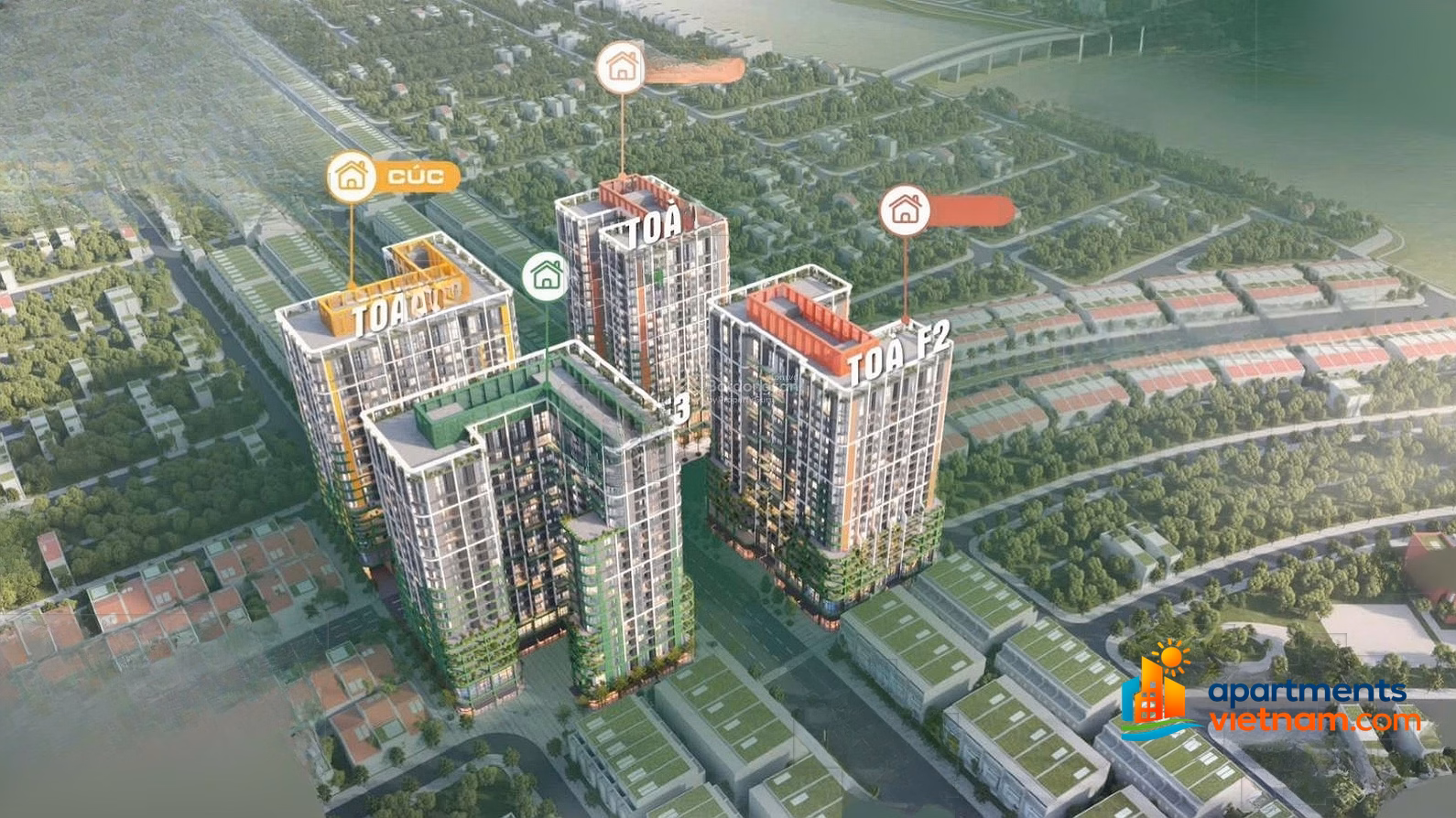 HOT! Corner apartment 2 bedrooms 60.2m² F51133 11th floor view of City, fireworks, Danang Downtown Price only 3.1 billion