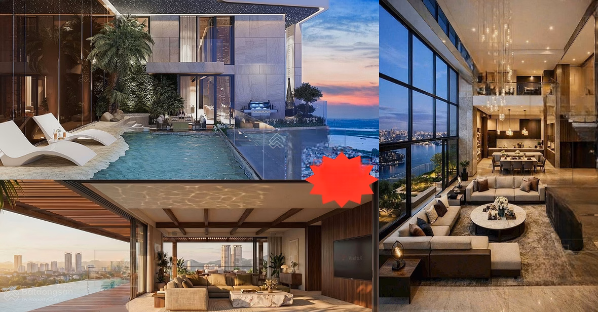 3-bedroom apartment priced from 9.5 billion, 4 bedrooms, Duplex garden, Penthouse view of Red River, West Lake 10 minutes from Old Quarter