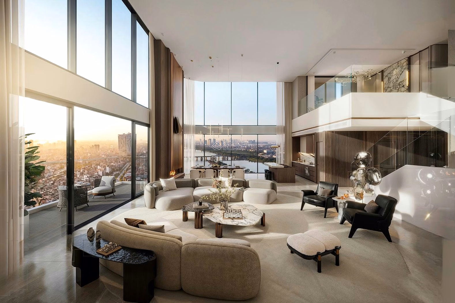 3-bedroom apartment priced from 9.5 billion, 4 bedrooms, Duplex garden, Penthouse view of Red River, West Lake 10 minutes from Old Quarter