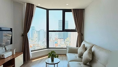 Corner apartment for rent, Building 1B Muong Thanh Vien Trieu, main sea view, 23rd floor, cool all day