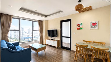 Corner apartment for rent, Building 1B Muong Thanh Vien Trieu, main sea view, 23rd floor, cool all day
